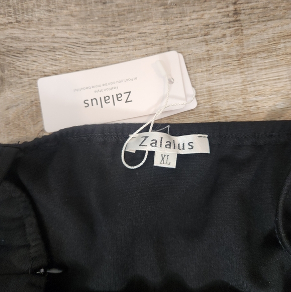 Zalalus Chic Black Ruched Spaghetti Strap Midi Dress Size: XL - Picture 3 of 7